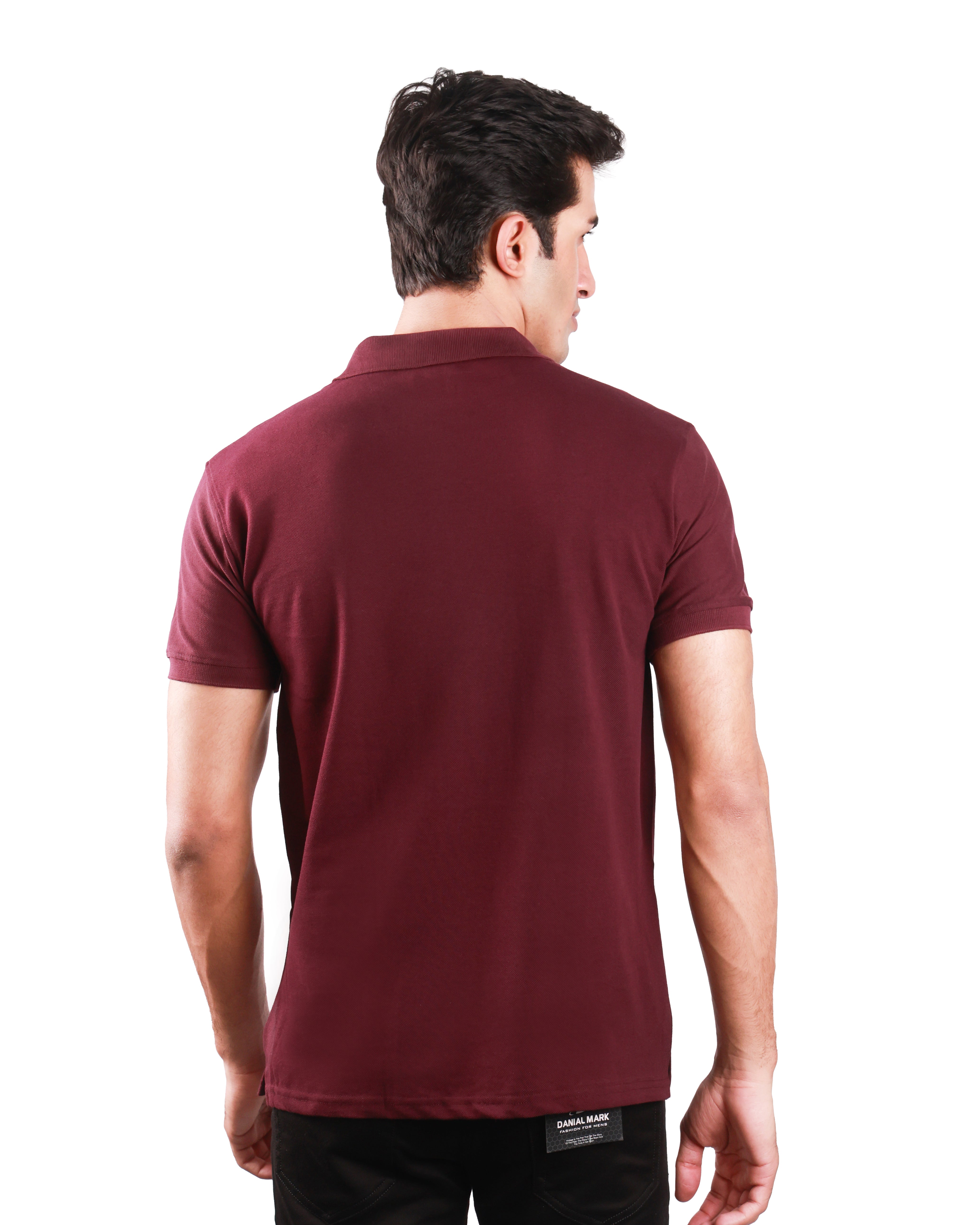 Pure Cotton Polo Tshirt - Wine Red